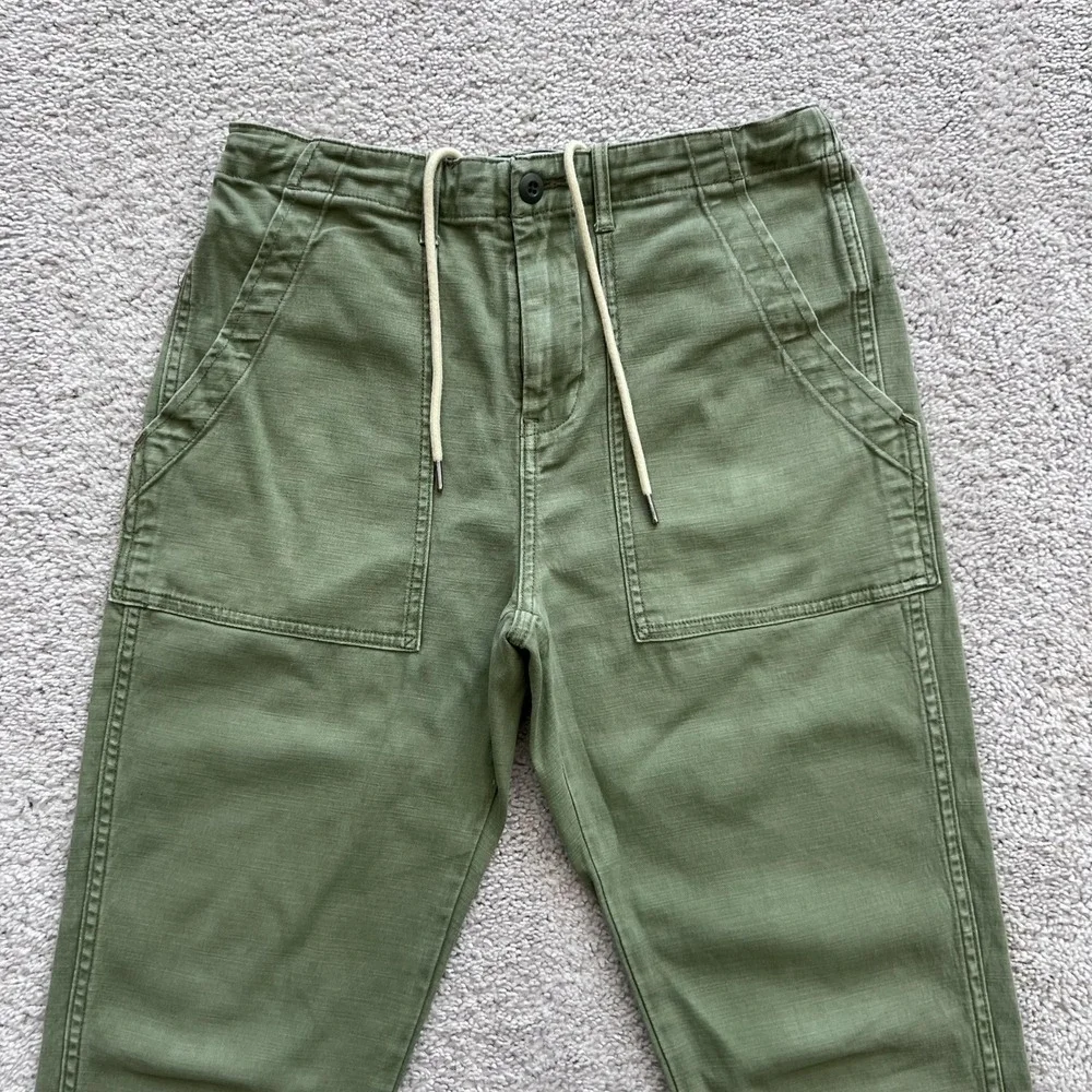 Flint And Tinder Chino Pants Mens 30x28 Green Elastic Waist Drawstring Tapered